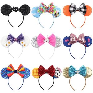 Hair Accessories 10Pcs Wholesale Castle Fireworks Mouse Ears Headband Bow Girls Cosplay Hairband Adult/Kids Party Gift Children Hair Accessories 231215