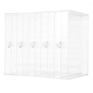 Smyckespåsar genomborrad örhänge Holder Organizer Transparent örhängen förvaringsbox Display Stand Armband Halsband