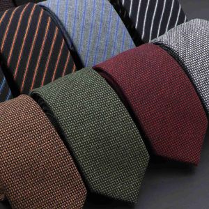 Neck Ties Original High Quality Solid Cotton Handmade Wool Ties Men Necktie Striped Narrow Collar Slim Cashmere Casual Tie AccessoriesL231215