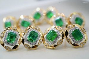 Kolczyki stadninowe sx solid 18k złota natura 1.8ct zielony szmaragd dla kobiet Prezenty urodzinowe biżuteria