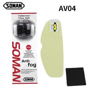 Capacetes de ciclismo SOMAN Universal Visor Film Anti Fog Motorcycle Capacete para AGV SHOEI HJC X14 K5 K3SV K1 Moto Capacete Acessórios Antifog Lens Film 231215