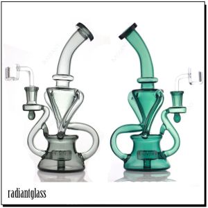 9 tum Tornado Hookah återvunna återvunna dab riggar glas vatten bongs röker rörliga rör storlek 14mm gemensam zz