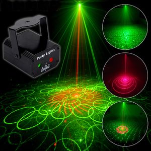 32 Patterns DJ Disco Stage Party Lights Sound Activated Laser Light RG Flash Strobe Projector with Remote Control Decor For Christmas Party Club