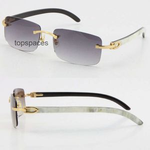 Designer Sunglasses Wholesale Selling Style 8200757 Original Genuine Natural black and white vertical stripes Buffalo horn Rimless 8200758 Male Female Glasses