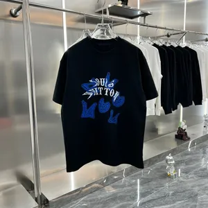 23SS Tasarımcı Mektubu Baskı Tişörtleri Tee Sweatshirt Moda Yüksek Sokak Kısa Kollu Yaz Günlük Tişört Nefes Alabilir Erkekler Kadın Mürettebat Boyun Tees Elbiseleri Wome 066