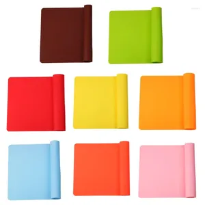 Tapetes de mesa material de silicone almofada de isolamento retangular resistente ao calor pote desktop simples 8 cores para escolher