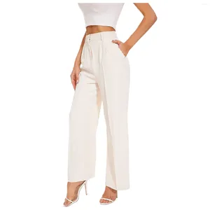 Women's Pants Pantalones Summer Trousers Woman Clothes Wide Leg Cargo Baggy Jeans High Elastic Waisted Long Straight