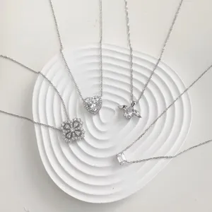 Kedjor S925 Sterling Silver Necklace Fashion Jewelry Hypoallergenic For Women Födelsedag Valentins dag gåva