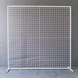 Party Decoration Square Wedding smidesjärn Grid Arch Screen Frame Artificial Flower Shelf Stage Backdrop Stand337y