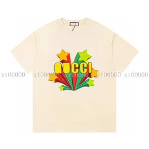23SS Tasarımcı Mektubu Baskı Tişörtleri Tee Sweatshirt Moda Yüksek Sokak Kısa Kollu Yaz Günlük Tişört Nefes Alabilir Erkekler Kadın Mürettebat Boyun Tees Elbiseleri Wome 041