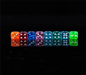New 100pcs 1218MM Dice Transparent Color Point 16 Digital Automatic Game KTV Dice Acrylic Gambing Dices7828425
