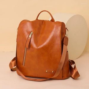 School Bags Small Casual Shoulder Fashion Anti Theft Backpack Female Cute 2023 Little For Teenage Girls Pu Leather Women Ladies