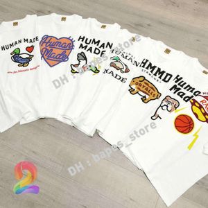 HUMAN MADE T Shirt Mens Love Cartoon Flying Duck Dog Pig Slub Cotton Short Sleeved T-Shirts For Men Women 820