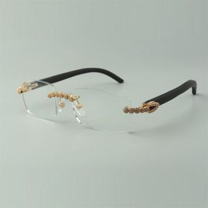 Designer Buquet Diamond okulary ramy 3524012 z czarnymi drewnianymi świątyniami i obiektywem 56 mm dla unisex203W
