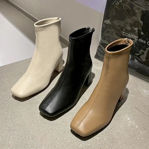 Boots Ankle Boot High Heeled Short Platform Shoes Pointed ToeAnkle Botas Large 42 Thin HeelSide zapatillas mujer 231214