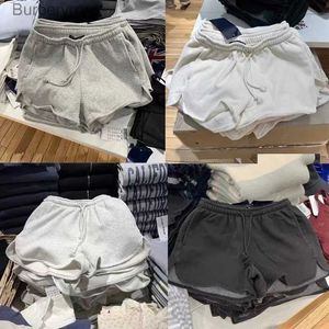 Women's Shorts Vintage Solid Drstring Sports Shorts Summer Cotton Elastic High Waist Casual Sweatpants Women Y2k Streetwear Split Short PantsL231215