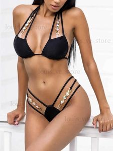 Women's Swimwear Sexy Halter Jewelled Diamond Bikini Women Swimsuit Female Swimwear Two-pieces Bikini set High Cut Bather Bathing Suit Swim Lady T231215