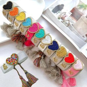 Urok bransolety 5pcs miyuki ręcznie robione tkana biżuteria serce panie dla kobiet mężczyzn bohemian urodzinowa para prezenty