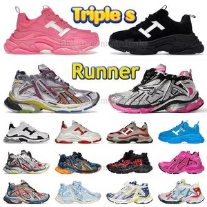 Triple S Runner 7 7.0 Designer Shoes Womens Mens Size 12 Paris Track Runners 77.0 Platform Trainers Triple S All Black and White Purple Retro Brown Beige Walking Sneakers