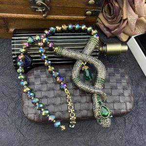 Kolye Kolyeleri Vintage Kristal Boncuklu Taş Rhinestone Kakma Ağır Endüstri Kolye