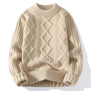 Herrtröjor män vita o-krage tröjor kläder vinter vintage tröja män rockar solida randiga pullover mens turtleneck hösten s-3xl 231215