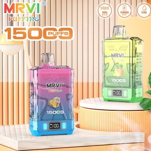 Original MRVI PUFFING 15000 VAPER 12K PULDS Disponibel Vape Authentic Elf Box Vapers Mesh Coil Rechargeble Electronic Cigarettes With Lanyard Display Screen