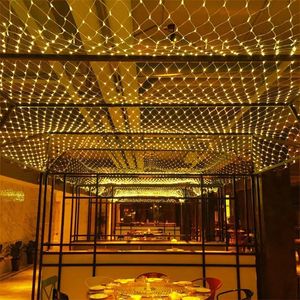 Other Event Party Supplies 4mx6M 2x Led Net String Lights Street Garlands Christmas Decorations Outdoor Year Wedding Party Decor Fairy Garden Decor 231214