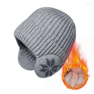 Berets Ear Protection Winter Hats Stylish Soft Beanie Hat For Men Women Classic Knit Earflap Warm Cap With Ears