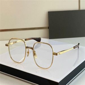 Nya modedesignmän Optiska glasögon kontra två K Gold Round Frame Vintage Simple Style Transparent Eyewear Top Quality Clear Lens185h