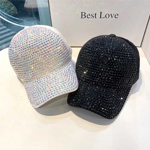 Bollmössor Summer Ladies Baseball Cap Korean Wild Spring and Autumn Rhinestone Caps Fashion Personality Street Highlights Hip-Hop Hatsl231212