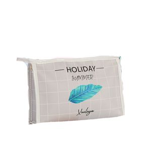 Cosmetic Bags Women PU Leaf Printing Solid Large Capacity Waterproof Protable Travel Wash Bag Mix Color