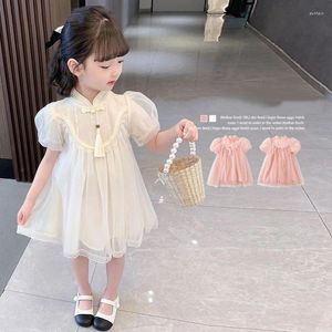 Girl Dresses Girls Hanfu 2023 Kinesisk stil Summerklänning Sisters barns forntida kläder Baby Princess Kjol 2-10y