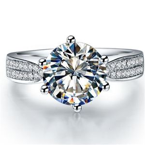 اختبار رائع 1CT الحقيقي مويسانيت الماس خاتم الخطوبة الصلبة 18K الذهب الأبيض الذهب زفاف Ring269O
