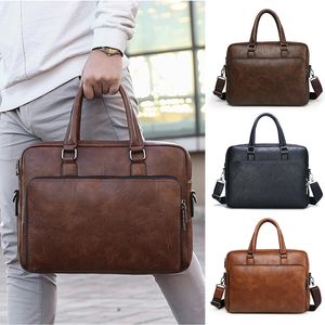 Pastas maletas para homem bolsa de couro bolsa 14 polegadas laptop computador ombro cruz escritório negócios mensageiro crossbody saco lateral masculino 231215