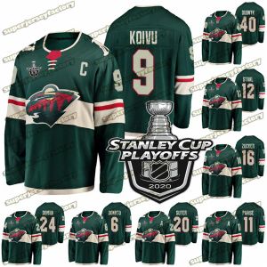 Anpassad Minnesota Wild 2020 Stanley Cup Playoffs Jersey 9 Mikko Koivu 36 Mats Zuccarello 11 Zach Parise 20 Ryan Suter 24 Matt Dumba 12 Eric S