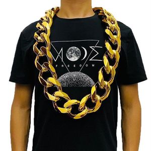Kedjor Fake Big Gold Chain Men Domineering Hip-Hop Gothic Christmas Gift Plastic Performance Props Local Nouveau Riche Jewelry2142