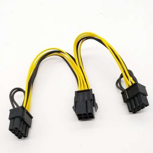 New Laptop Adapters Chargers Adapter PCI-E 6 Pin To Dual 6+2 Pin 8 Pin Power Splitter Graphics Card for Mining Farm Video Card Gpu for Riser Extension Cable