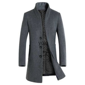 Men's Wool Blends New Autumn Winter Brand Men Coats Fashion Solid Color Middle Long Overcoat Luxury Business Casual Coat S-3XLyolq