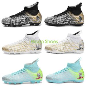 New Kids High Top Soccer Shoes Women Men Ag TF Football Boots Boots Youth Children's Children Professional Training Sheds Cleats Nest Design