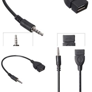 Ny bärbara datoradaptrar Chargers Car MP3 Player Converter 3,5 mm Male Aux Audio Jack Plug till USB 2.0 Kvinnlig omvandlare Kabelkabeladapte