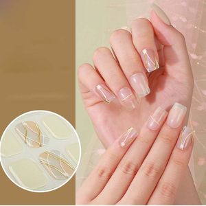 Tryck på naglar kort och modekryl för fyrkantigt lim på naglar med nagelim passar perfekt