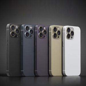 Tytanowa ramka mrożona obudowa telefonu komórkowego z filmem obiektywu na iPhone 15 14 13 12 11 Pro Max Cover odporny na wstrząs przeciwprądowy