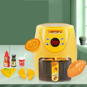 Kitchens Play Food Air Fryer Toys Simulated Kitchen Utensils Color Changing Children s Gifts Timers Kitchenware Barbecue Pretend Fried 231215