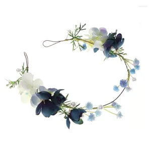 Großhandel Hochzeit Haarschmuck Mädchen Blumenkranz Krone Braut Brautjungfer Haarband Kopfschmuck Verstellbare Blumengirlande