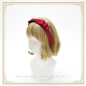 Little Diana Handmade Vintage 3-Layer Bowknot Hairband KC Lolita Sweet Headband Headwear 6 Cores Joker