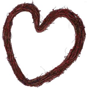 Decorative Flowers Wreath Hand Woven Rattan Rings DIY Heart Shaped Vine Branch Flower Material Grape Vines Garland Making Grapevine