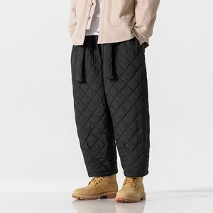 Męskie spodnie Zima Zagęchulone bawełniane spodnie haremowe mężczyźni swobodne ciepłe spodnie Męskie spodnie w stylu harajuku spodnie dresowe spodnie joggingowe duże rozmiar 231214
