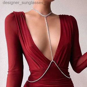 Other Fashion Accessories Stonefans Shiny Rhinestone Bo Chain Bra Necklace Harness Jewelry Sexy Bikini Crystal Bralette Breast Waist Bo Jewelry GiftL231215