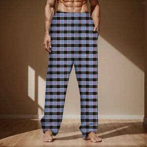 Erkek pantolon moda gündelik büyük ekose dantel pamuk pijamalar dışında giyilebilir ev harem pantolon dipler