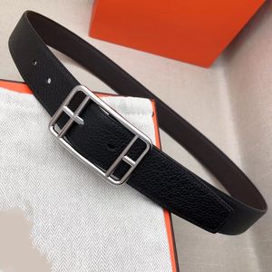 Classics Men Belts Designer Mens and woman fas<strong>h</strong>ion Togo leat<strong>h</strong>er classic reversible belt black brown H gold silver buckles 38cm H0974